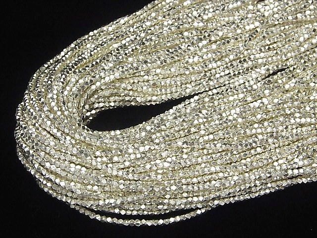Karen Silver Cube Shape 2x2x2mm 1/8 or 1-strand beads (approx. 24 inches/60 cm)