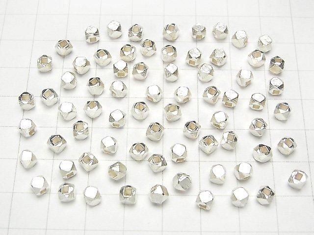 Karen Silver Cube Shape 4x4x4mm White Silver 2pcs