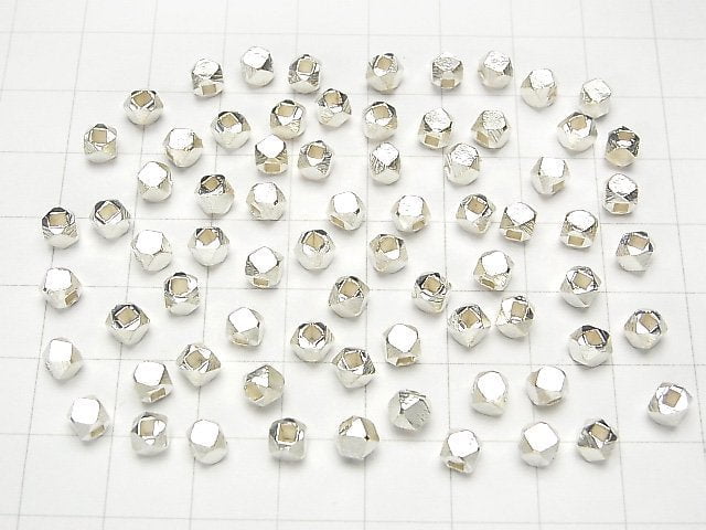 Karen Silver Cube Shape 4x4x4mm White Silver 5pcs