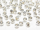 Karen Silver Faceted Button Rondelle 3.5x3.5x3mm White Silver 5pcs