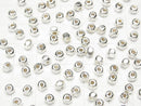 Karen Silver Faceted Button Rondelle 3.5x3.5x3mm White Silver 5pcs