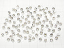 Karen Silver Faceted Button Rondelle 3.5x3.5x3mm White Silver 5pcs