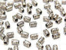 Karen Silver Patterned Rondelle 4x3x3mm 10pcs