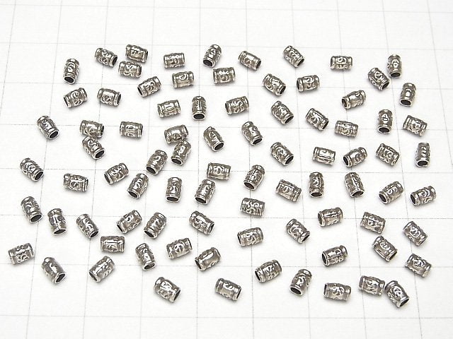 Karen Silver Patterned Roundel 4x3x3mm 10pcs