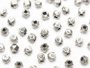 Karen Silver Flower Pattern Cube Shape 3x3x3mm 10pcs