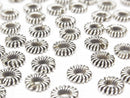 Karen Silver Rondelle 8x8x2mm Twisted Pattern 4pcs
