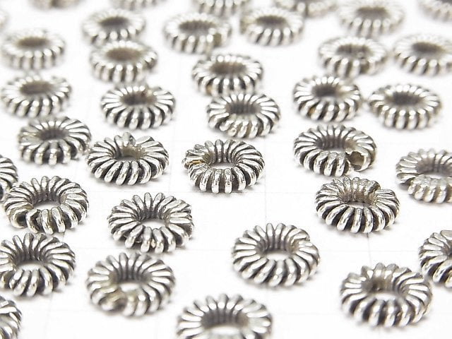 Karen Silver Roundel 8x8x2mm Twisted Pattern 4pcs