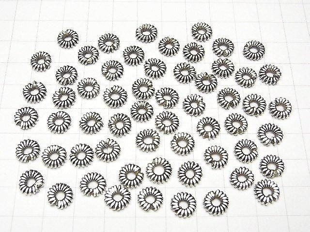 Karen Silver Rondelle 8x8x2mm Twisted Pattern 4pcs