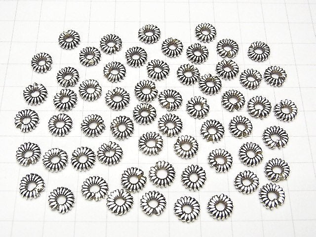 Karen Silver Roundel 8x8x2mm Twisted Pattern 4pcs