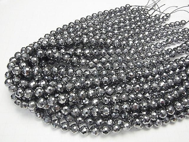 [Video]High Quality! Terahertz 128Faceted Round 8mm 1strand beads (aprx.15inch/37cm)