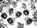 Karen Silver Flower Motif Charm 8x7x7mm 2pcs