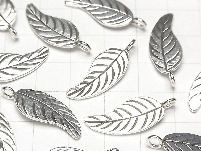 Karen Hill Tribe silver leaf charm 26 x 10 x 1 mm 1 pc