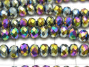 1strand $2.39! Glass Beads  Faceted Button Rondelle 6 x 6 x 4 mm metallic coating 1 strand beads (aprx.18 inch / 44 cm)