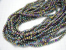 1strand $2.39! Glass Beads  Faceted Button Rondelle 6 x 6 x 4 mm metallic coating 1 strand beads (aprx.18 inch / 44 cm)