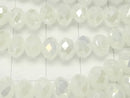 1strand $2.39! Glass Beads  Faceted Button Rondelle 6 x 6 x 4 mm White AB 1 strand beads (aprx.17 inch / 43 cm)