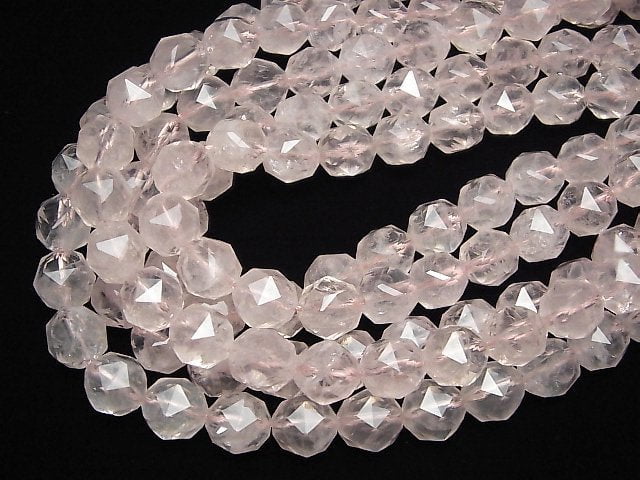 [Video] High Quality! Rose Quartz AA ++ Star Faceted Round 12 mm 1/4 or 1strand beads (aprx.15 inch / 38 cm)