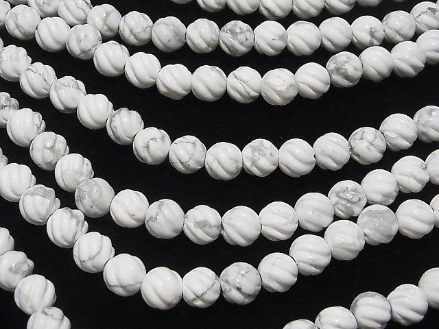 1strand $9.79! Howlite Magnesite Round 8mm S line Twist [2mm hole] 1strand beads (aprx.14inch / 35cm)