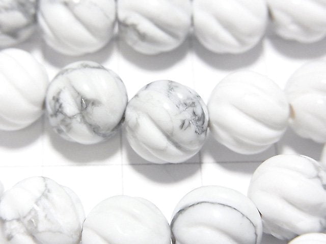 Howlite Magnesite Round 10 mm S line Twist [2 mm hole] half or 1 strand beads (aprx. 14 inch / 34 cm)