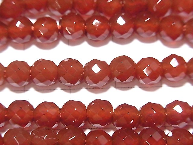 1strand $7.79! Red Agate AAA 64 Faceted Round 6 mm [2 mm hole] 1 strand beads (aprx. 13 inch / 32 cm)