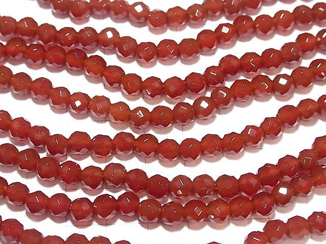 1strand $7.79! Red Agate AAA 64 Faceted Round 6 mm [2 mm hole] 1 strand beads (aprx. 13 inch / 32 cm)