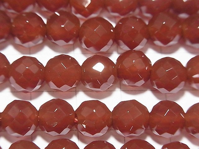 1strand $8.79! Red Agate AAA 64 Faceted Round 8 mm [2 mm hole] 1 strand beads (aprx.14 inch / 35 cm)