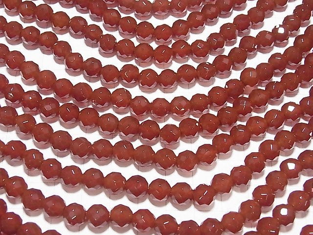 1strand $8.79! Red Agate AAA 64 Faceted Round 8 mm [2 mm hole] 1 strand beads (aprx.14 inch / 35 cm)