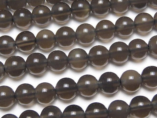 Mexican Black Ice Obsidian AAA Round 6mm 1strand beads (aprx.15inch/37cm)