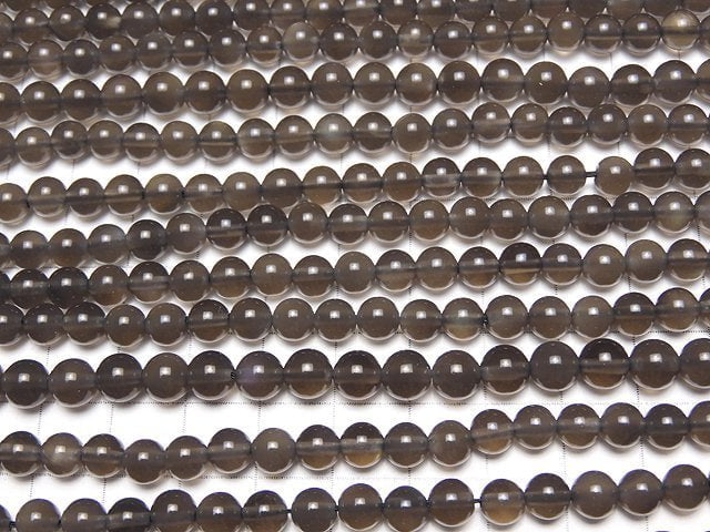 Mexican Black Ice Obsidian AAA Round 6mm 1strand beads (aprx.15inch/37cm)