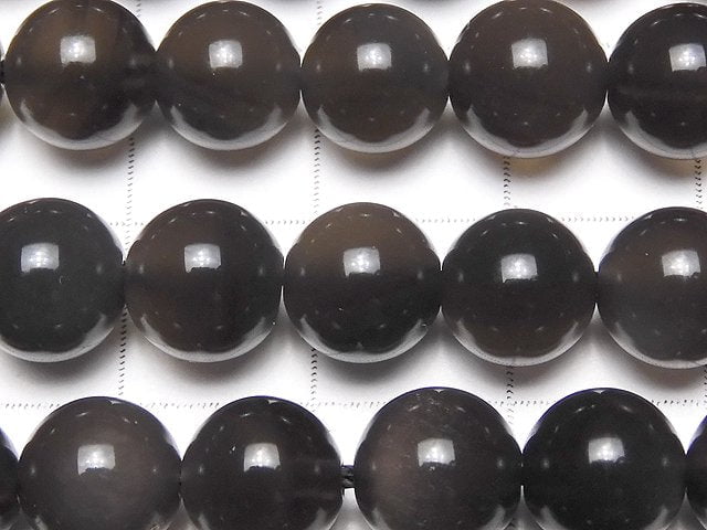 [Video] Mexican Black Ice Obsidian AAA Round 8mm 1strand beads (aprx.15inch / 37cm)