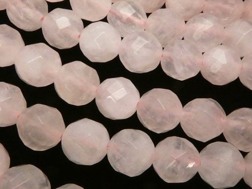 Faceted Round, Rose Quartz, Twist Gemstone Beads