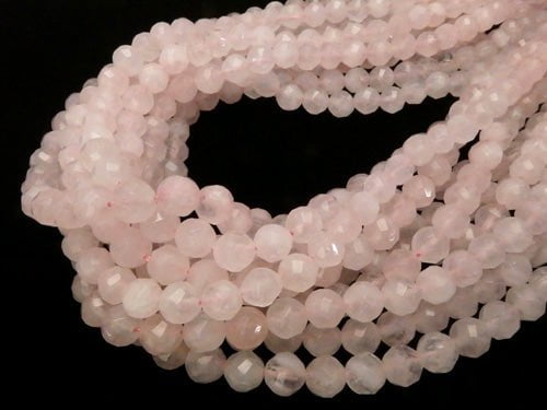 1strand $9.79! Rose Quartz AA++ Twist 72Faceted Round 8mm 1strand beads (aprx.15inch/37cm)