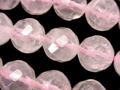 Faceted Round, Rose Quartz, Twist Gemstone Beads