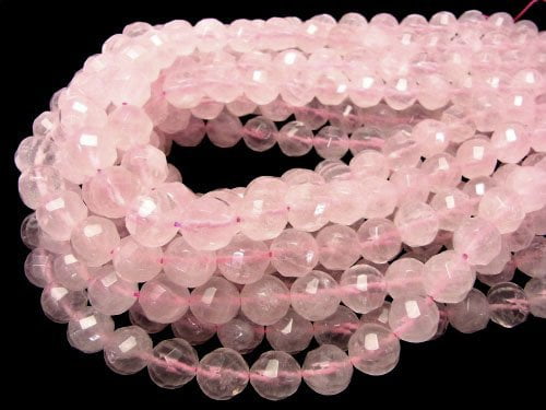 Rose Quartz  Twist 72Faceted Round AA++12mm half or 1strand beads (aprx.15inch/36cm)