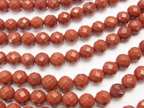 1strand $8.79! Red Jasper AAA 64Faceted Round 8mm 1strand beads (aprx.15inch / 37cm)