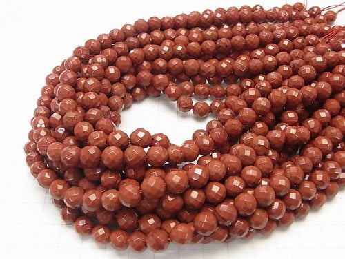 1strand $8.79! Red Jasper AAA 64Faceted Round 8mm 1strand beads (aprx.15inch / 37cm)