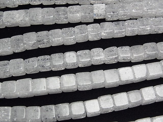 Cracked Crystal  Cube 8x8x8mm half or 1strand beads (aprx.15inch/37cm)