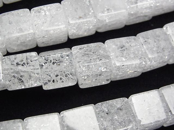 Cracked Crystal  Cube 10x10x10mm half or 1strand beads (aprx.15inch/38cm)