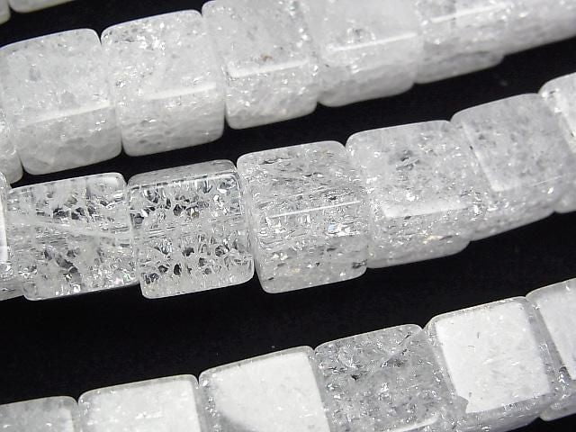 Cracked Crystal  Cube 10x10x10mm half or 1strand beads (aprx.15inch/38cm)