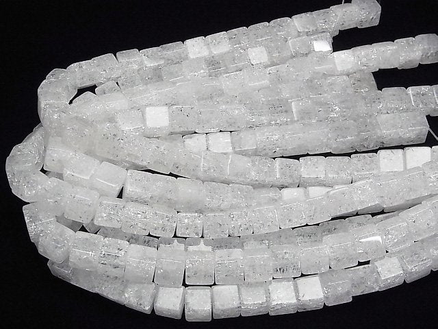 Cracked Crystal  Cube 10x10x10mm half or 1strand beads (aprx.15inch/38cm)