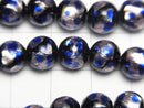 [Video] Lampwork Beads Round 8mm [Pink x Blue] 1/4 or 1strand beads (aprx.15inch/36cm)
