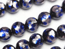 [Video] Lampwork Beads Round 10mm [Pink x Blue] 1/4 or 1strand beads (aprx.15inch/36cm)