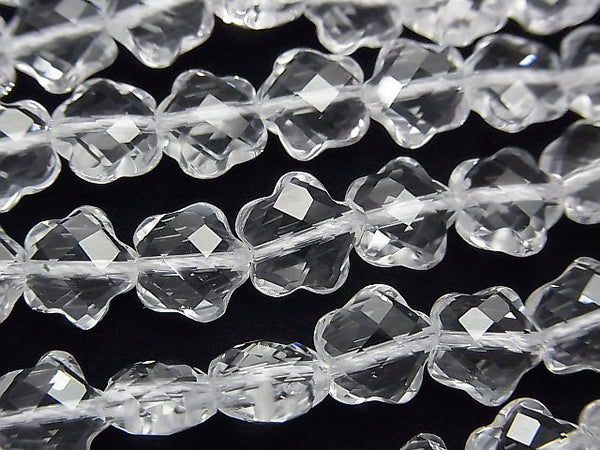 Crystal Quartz, Flower Gemstone Beads