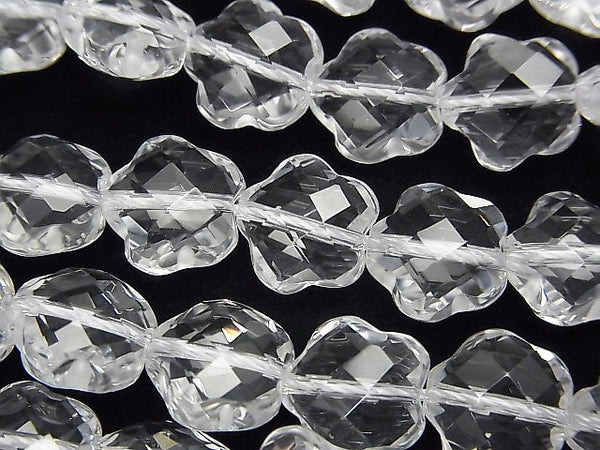 Crystal Quartz, Flower Gemstone Beads