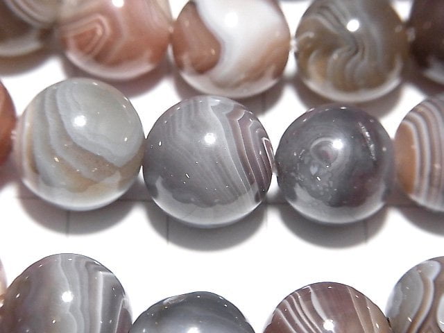 Botswana Agate Round 12mm [2mm hole] half or 1strand beads (aprx.15inch / 38cm)