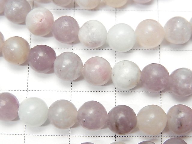 1strand $5.79! Lepidolite with Pink Tourmaline Round 6mm 1strand beads (aprx.15inch / 38cm)