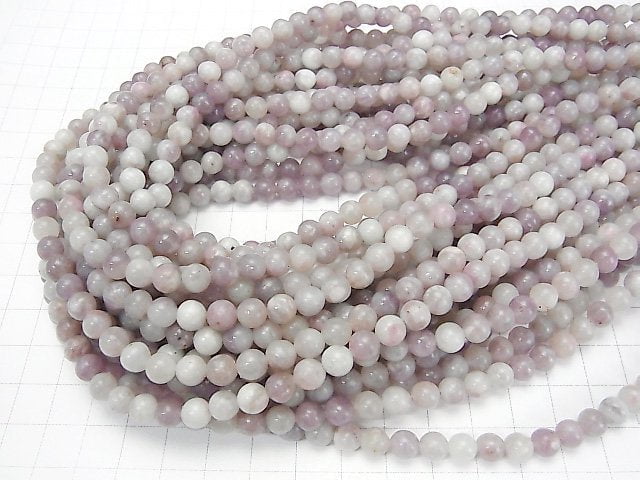 1strand $5.79! Lepidolite with Pink Tourmaline Round 6mm 1strand beads (aprx.15inch / 38cm)