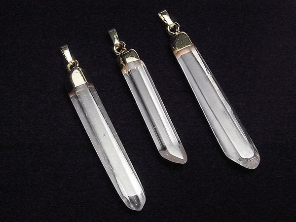 [Video] Crystal AAA- Point Pendant Gold color 1pc