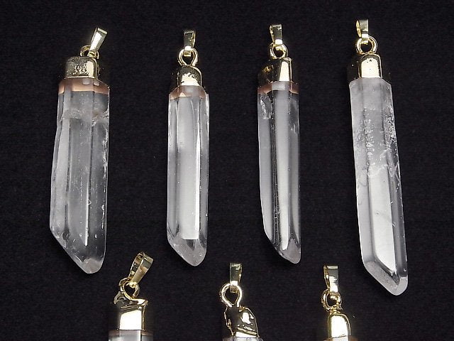 [Video] Crystal AAA- Point Pendant Gold color 1pc
