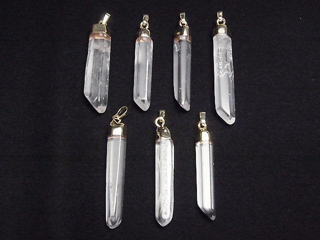 [Video] Crystal AAA- Point Pendant Gold color 1pc