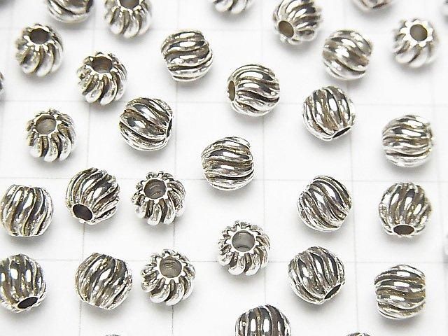 Silver 925 Design Round 6mm 2pcs